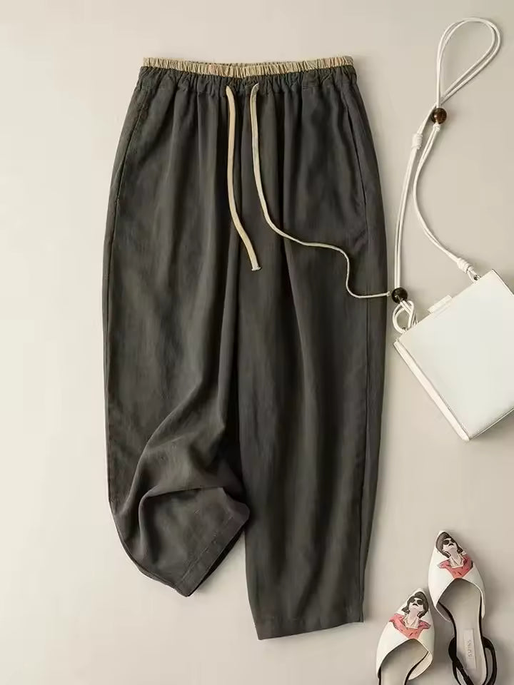 Minimalist Cotton Linen Wide Leg Pants