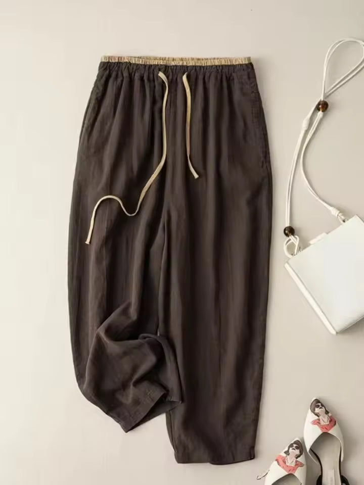 Minimalist Cotton Linen Wide Leg Pants