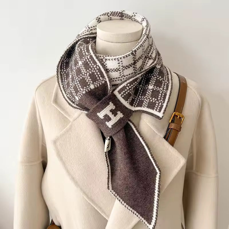 Women’s Plaid Cross Knit Winter Scarf