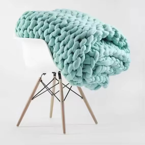 Chunky Nordic Knit Throw Blanket