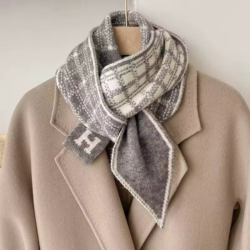 Women’s Plaid Cross Knit Winter Scarf
