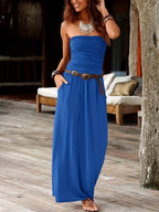 Strapless Solid Color Bodycon Dress