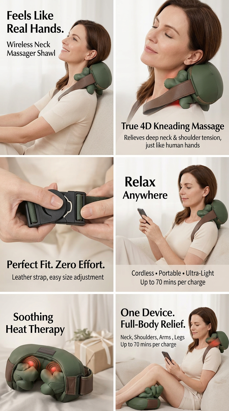 Viral 🔥 Wireless Neck & Shoulder Kneading Massager